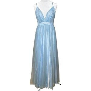 NWT Soieblu Vasia Lace Tulle Maxi Dress | Soft Blue. Size Medium